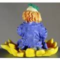Small Clown Figurine - Seated in Large Sunflower - BID NOW