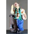 Small Clown Figurine - Shouting with a Book and Barrel- BID NOW