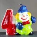 Small Clown Figurine - 4 Year Old Candle - BID NOW