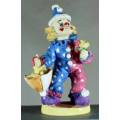 Small Clown Figurine - Holding an Umbrella and Rose - BID NOW