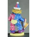 Small Clown Figurine - Holding an Umbrella and Rose - BID NOW