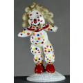 Clown Figurine - Polka Dot Suit Standing On A Shell - BID NOW