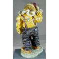 Large Clown Figurine - Performing with a  Dog and Ball - BID NOW