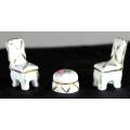 Limoges Miniature - Pair of Chairs and Table - Beautiful!!! BID NOW!!!!