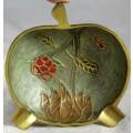 Cloisonne Style Solid Brass - Apple Shaped Ashtray - Beautiful!!! BID NOW!!!!