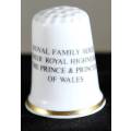 Collectible Thimble - Prince & Princess of Wales - Birchcroft- Act Fast!! Bid Now!!!