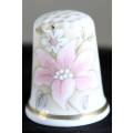 Collectible Thimble - Pink Flower - Made in England - Act Fast!! Bid Now!!!