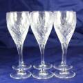 Set of 6 of Crystal White Wine Glasses - Act fast and bid now!!!