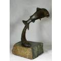 Molded Fish Sculpture on Carved Rock - Act Fast!!! - Bid Now!!!