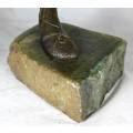 Molded Fish Sculpture on Carved Rock - Act Fast!!! - Bid Now!!!