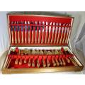 Gold Plated Stainless Steel Cutlery Set (12 Piece setting) In Wood Box - Act Fast!!! - Bid Now!!!