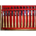 Gold Plated Stainless Steel Cutlery Set (12 Piece setting) In Wood Box - Act Fast!!! - Bid Now!!!