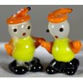 Miniature - Pair of Dressed Glass Chicks - Act Fast!!! -BID NOW!!!