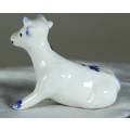 Miniature - Blue & White Cow Laying Down - Act Fast!!! -BID NOW!!!