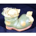 Shoe Ornament with 2 Cats and Mouse - Act Fast!! Bid Now!!