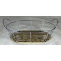 Metal and Cane Bread Basket - Act Fast!!! -BID NOW!!!