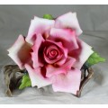 Porcelain Rose On Stump - Large - Act Fast!!! -BID NOW!!!