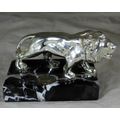 Paperweight Silver Plated Lion on Marble Bus - Act Fast!!! -BID NOW!!!