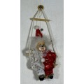 Clown in Red & White on Swing - Act Fast!!! -BID NOW!!!