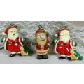 Set of 3 Miniature Santa Clause Pendants - ACT FAST!!! BID NOW!!!