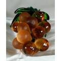 Amber Clear and Orange Frosted Glass Grapes - Bid Now!!!