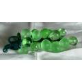 Lime Green Clear and Frosted Glass Grapes - Bid Now!!!