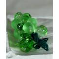 Lime Green Clear and Frosted Glass Grapes - Bid Now!!!