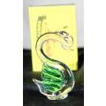 Glass Swan - Green - Bid Now!!!