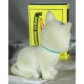 Puppy In My Pocket Families - White Felted Cat  - Bid Now!!!