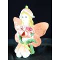 Flower Fairy - Orange Wings - With Flower & Ladybug - Bid Now!!!