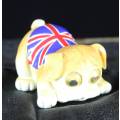 Bulldog with Googly Eyes and Union Jack Flag - Bid Now!!!