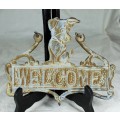 Vintage Cast Iron Welcome Sign with Doggy - Act Fast - Bid Now!!!