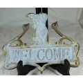 Vintage Cast Iron Welcome Sign with Doggy - Act Fast - Bid Now!!!