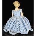 Vintage Doll With Crochet Dress - Bid Now!!!