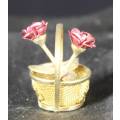 Miniature Basket with 2 Roses - Bid Now!!!