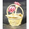 Miniature Basket with 2 Roses - Bid Now!!!