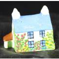 Miniature House with Blue Roof - Bid Now!!!