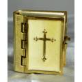 Miniature Brass Book Cover with Bible - Bid Now!!!