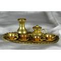 Miniature Brass - Tray with Cups & Water Jug - Bid Now!!!