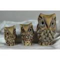 Set of Miniature Molded Owls - Bid Now!!!
