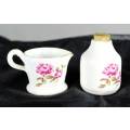 Miniature Porcelain - Pair of Jugs with Pink Flowers - Bid Now!!!