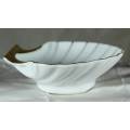 Small White Shell Trinket Bowl with Painted Flowers - Act Fast - BID NOW!!!