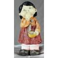 Vintage Koreart - Little Girl with Hand Infront of her Mouth - Act Fast - BID NOW!!!