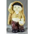 Vintage Koreart - Boy with Jersey Over His Head - Act Fast - BID NOW!!!