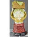 Vintage Koreart - Girl with Basket on Her Head - Act Fast - BID NOW!!!