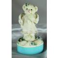 Miniature White Plastic Angel-Bear Girl - Bid Now!