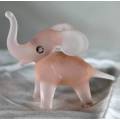 Miniature Pink Glass Elephant - Bid Now!