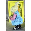 Miniature Bunny In Blue Dress With Doll- Bid Now!