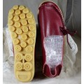 Burgundy Moccasin Style Shoe - Small Size 6 - Bid Now!
