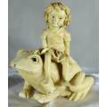 Wingless Fairy on Frog - Bid Now!